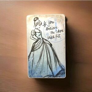 Disney Cinderella Wooden Sign If You Believe The Shoe Will Fit Rusti Style 8×13"